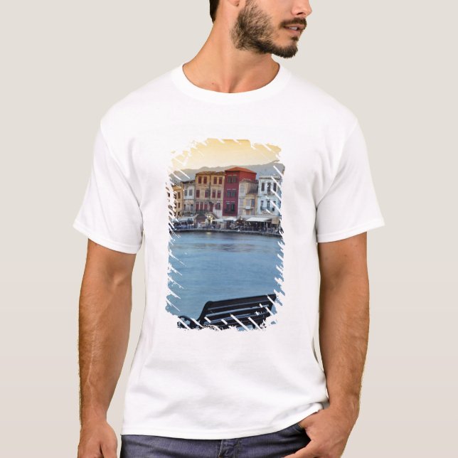 Camiseta Chania ao entardecer, Chania, Creta, Grécia (Frente)