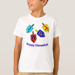 Camiseta Chanukah Dreidels<br><div class="desc">Um presente feliz de Chanukah,  com 4 sonhos com letras hebraicas que representam um milagre Excelente,  aconteceu lá!</div>