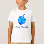 Camiseta Chanukah feliz Dreidel<br><div class="desc">Comemore Chanukah com este dreidel grande e um cumprimento feliz de Chanukah.</div>