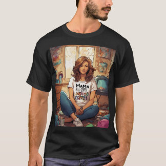 Camiseta Chaos & Caffeine: Um humor matinal de Mãe"