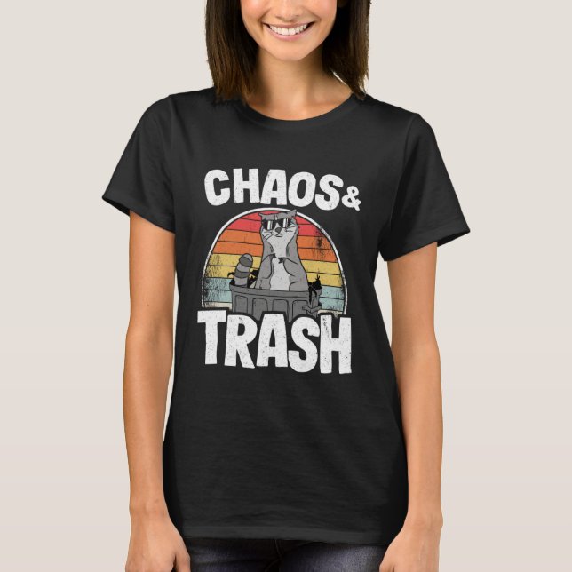 Camiseta Chaos & Trash Garbage Panda Funny Raccoon (Frente)