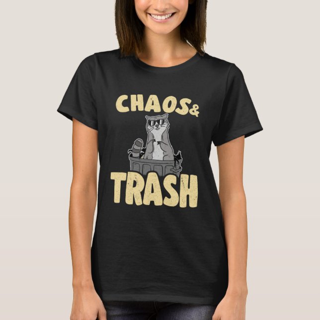Camiseta Chaos & Trash Garbage Panda Funny Raccoon 1 (Frente)