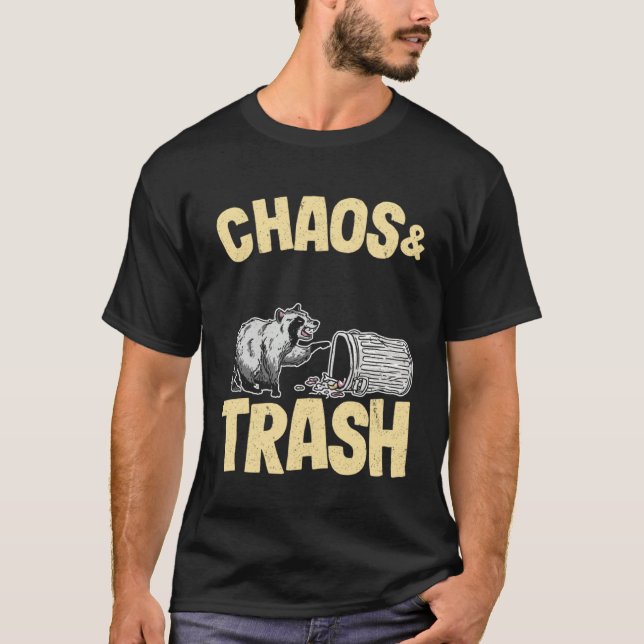 Camiseta Chaos & Trash Garbage Panda  Raccoon (Frente)