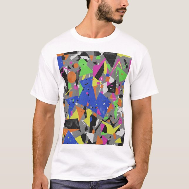 Camiseta Chaotic Anti-Design Poster | Overlapping Abstract  (Frente)