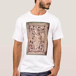 Camiseta Chapa que descreve o rei David enthroned