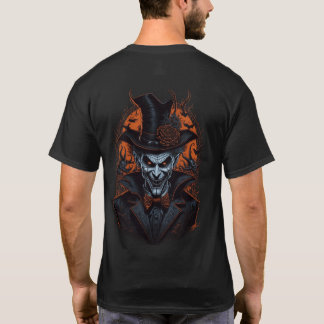 Camiseta Chapéu Alto de Monstro Gótico Assustador Morcegos