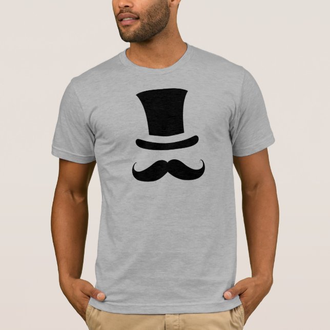 Camiseta Chapéu alto do bigode/Moustache (Frente)