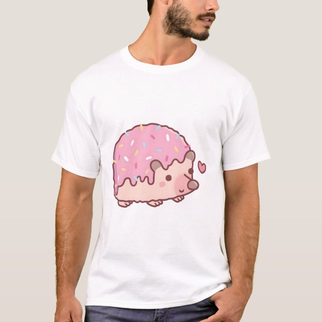 Camiseta Chapéu Bonito Com Glacé Rosa E Brincadeira (Frente)