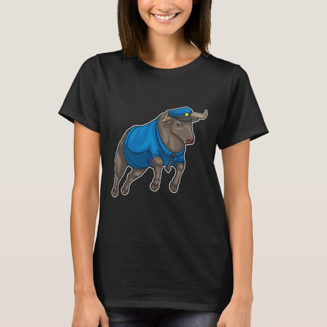 Camiseta Chapéu da Polícia de Bull (Frente)