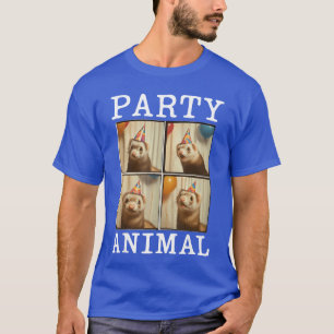 Camiseta Chapéu de Animais de Festa Divertido Cara de Furão