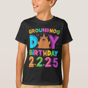 Camiseta Chapéu de Aniversário do Dia da Marmota Retro 60s