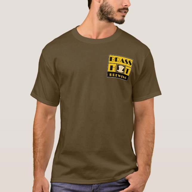 Camiseta Chapéu de bronze que fabrica cerveja o T longo da (Frente)