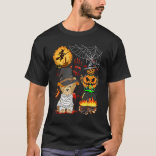 Camiseta Chapéu de Bruxa Abóbora Yorkshire Terrier Cachorro
