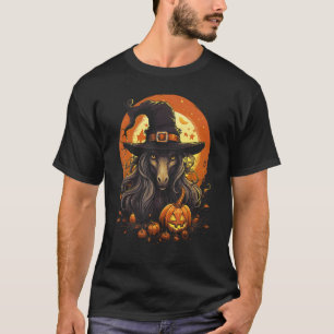 Camiseta Chapéu de Bruxa de Halloween Cavalo Fantasia de Ab