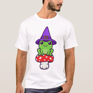 Camiseta Chapéu de Bruxa de Sapo Arte de Halloween de Anfíb