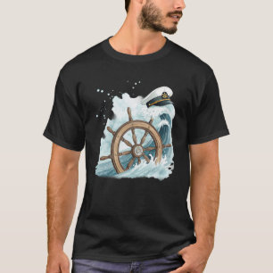 Camiseta Chapéu de capitão de cruzeiro navio barco oceano c
