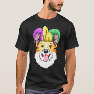 Camiseta Chapéu de Carnaval Corgi Mardi Gras Corgi