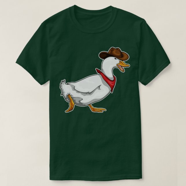 Camiseta Chapéu de cowboy de pato (Frente do Design)