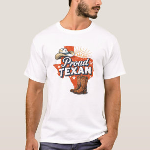 Camiseta Chapéu de Cowboy e Botas Gráficas do Texas