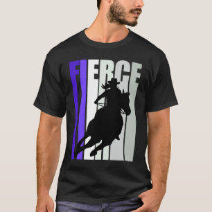 Camiseta Chapéu de Cowgirl Feroz de Corrida de Barril Retro
