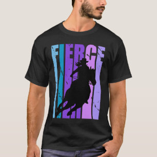 Camiseta Chapéu de Cowgirl Feroz de Corrida de Barril Tema