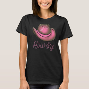 Camiseta Chapéu de Cowgirl Rodeio Western Texas Howdy