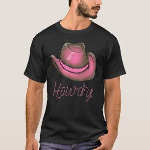 Camiseta Chapéu de Cowgirl Rodeio Western Texas Howdy
