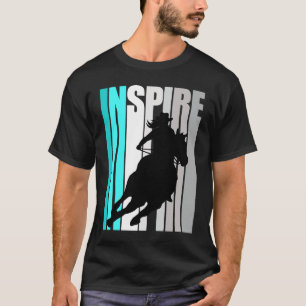 Camiseta Chapéu de Cowgirl Turquesa Rodeio Inspira Tema Wes