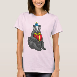 Camiseta Chapéu de festa de aniversário de texugo