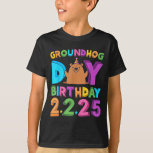 Camiseta Chapéu de festa de aniversário do Dia da Marmota R