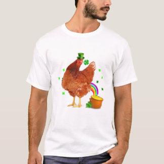 Camiseta Chapéu de Leprechaun de Frango Engraçado St