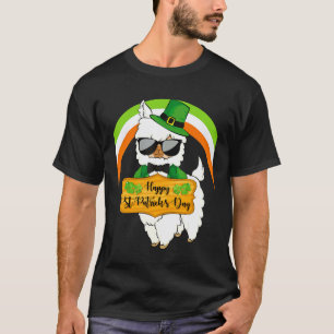 Camiseta Chapéu de Leprechaun Irlandês Arco-íris Cute Llama