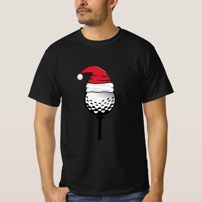 Camiseta Chapéu de natal de bola de golfe (Frente)