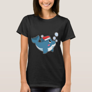 Camiseta Chapéu de Natal de Golfinho