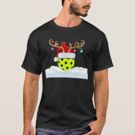 Camiseta Chapéu de Natal de Pickleball - Pickleball de Nata
