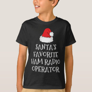 Camiseta Chapéu de Natal do Operador de Rádio Amador Favori