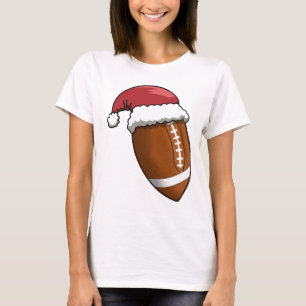 Camiseta Chapéu de Natal do Papai Noel no Futebol Americano