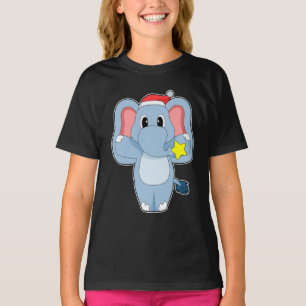 Camiseta Chapéu de Natal elefante