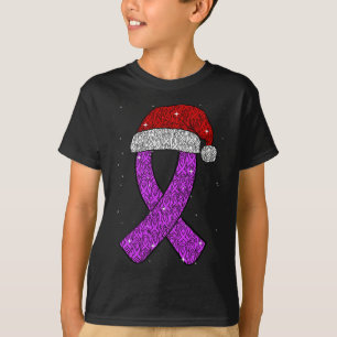 Camiseta Chapéu de Natal Epilepsia Fita de Conscientização