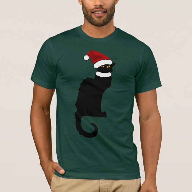 Camiseta Chapéu de Natal Le Chat Noir Natal (Frente)