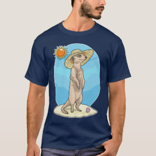 Camiseta Chapéu de palha Meerkat Beach Verão