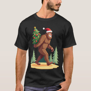 Camiseta Chapéu de Papai Noel da Árvore de Natal do Pé Gran