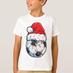 Camiseta Chapéu de Papai Noel de Futebol - Futebol Divertid