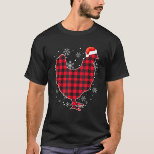 Camiseta Chapéu de Papai Noel de Galinha Buffalo Xadrez Ver