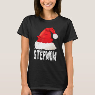Camiseta Chapéu de Papai Noel de Madrasta de Natal Família