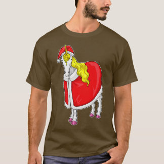Camiseta Chapéu de Papai Noel de Natal do Unicórnio