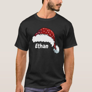 Camiseta Chapéu de Papai Noel de Natal Personalizado com No