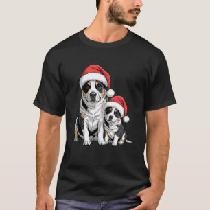 Camiseta Chapéu de Papai Noel do Cão de Gado Australiano Am