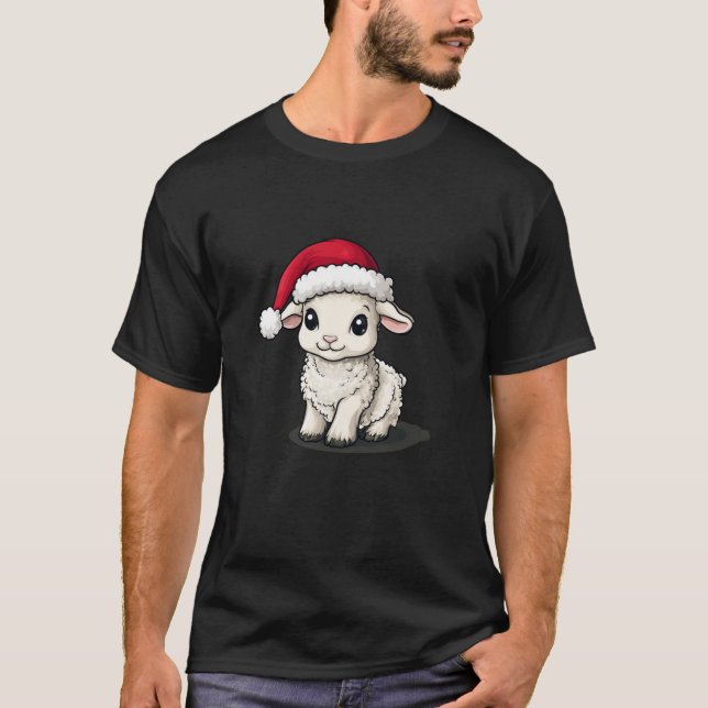 Camiseta Chapéu de Papai Noel em uma Lambe Igual à Mágica d (Frente)