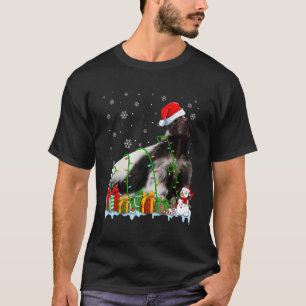 Camiseta Chapéu de Papai Noel Engraçado de Gambá Luzes de N